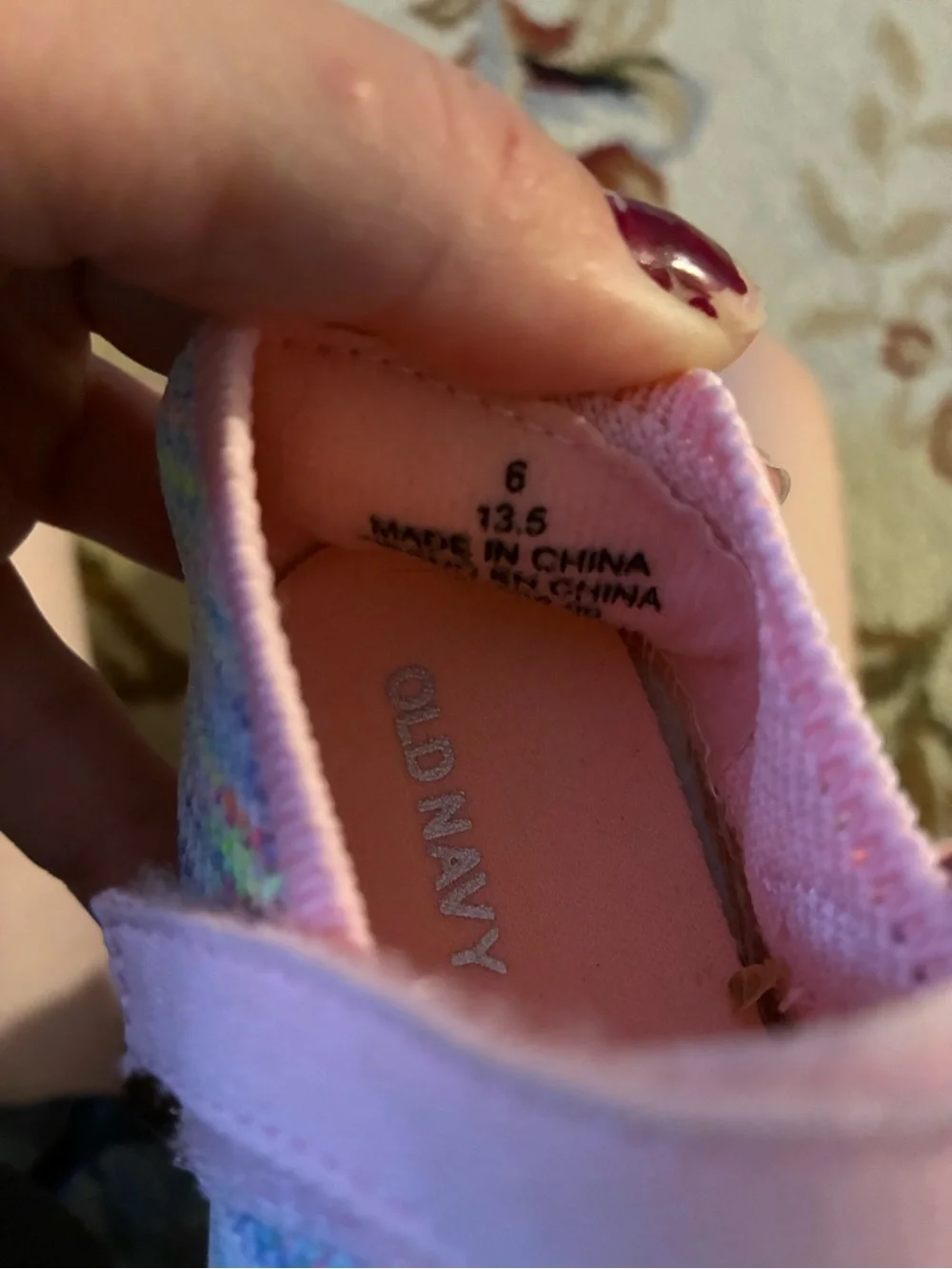 Old Navy Pink Multicolor Knit Mary Jane Sneakers